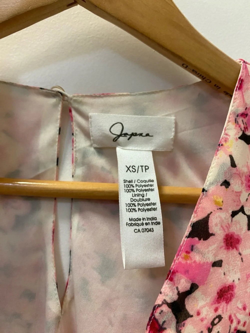 Japna Pink Floral V-Neck Long Sleeve Tiered Dress - Picture 2 of 10